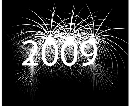 New year digits and fireworksのイラスト素材