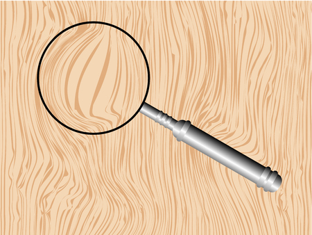 Wood texture with magnifying glassのイラスト素材