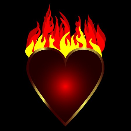 Red burning heartのイラスト素材
