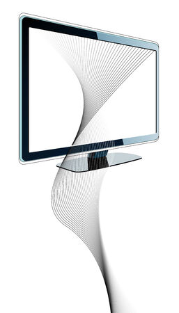 Futuristic design with tv and wavy linesのイラスト素材