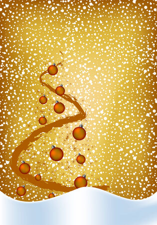 Gold christmas background with decorations のイラスト素材
