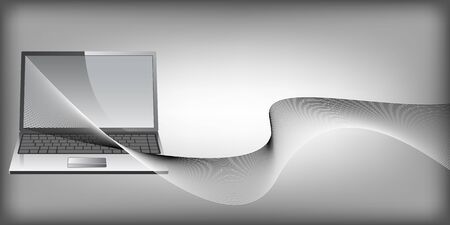 Laptop with waves のイラスト素材