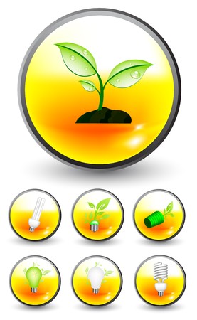 3d eco icons のイラスト素材