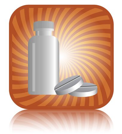 Plastic container with pills のイラスト素材
