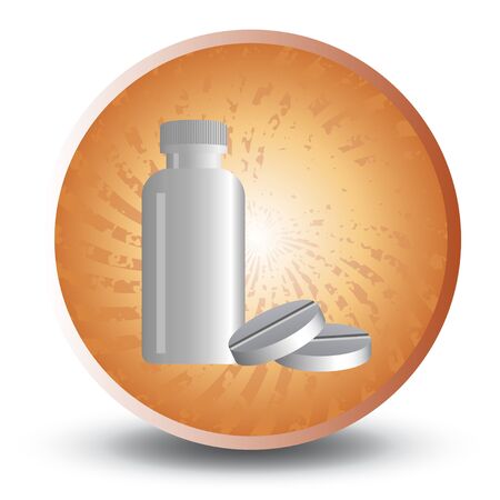Plastic container with pills のイラスト素材