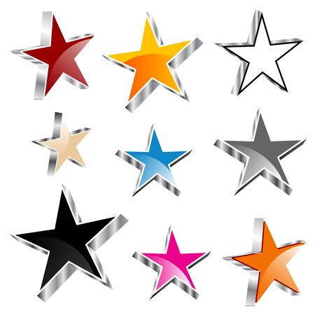 Set of colorful   starsのイラスト素材