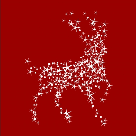 Holiday background with magic christmas reindeer のイラスト素材