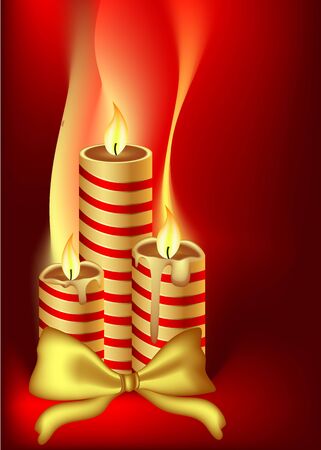 candles with ribbon のイラスト素材