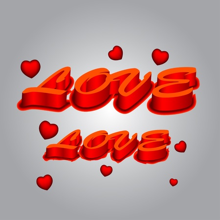 3d love text for valentine's dayのイラスト素材