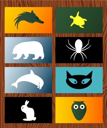Business cards with animal logosのイラスト素材