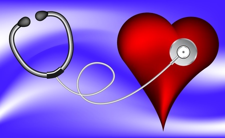 Stethoscope and red heart のイラスト素材