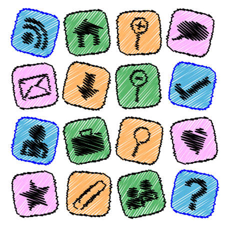 Colorful web icons のイラスト素材
