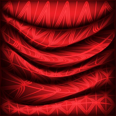 Red silk fabric の写真素材