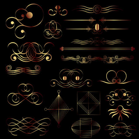 Calligraphic design elements のイラスト素材