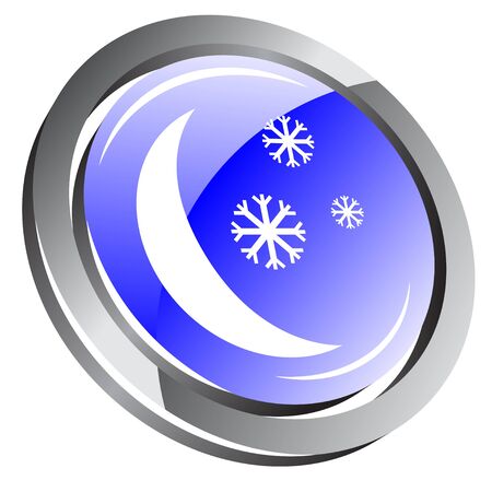 Moon with snow - weather iconのイラスト素材