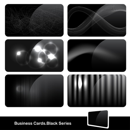 Set of glossy black business cardsのイラスト素材