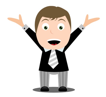 Happy businessman - mascot cartoonのイラスト素材