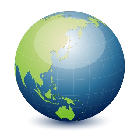 Blue globe - asia and australiaのイラスト素材