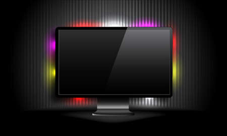 LCD monitor with colorful lightsのイラスト素材