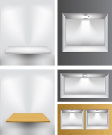 3d empty shelves for presentationのイラスト素材