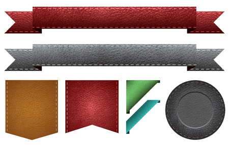 Leather Ribbons Badgesのイラスト素材