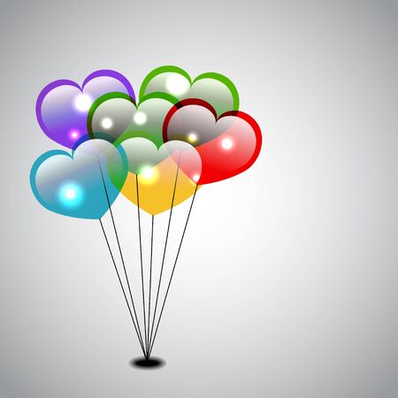 Colorful Heart Balloonsのイラスト素材