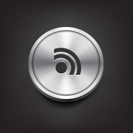 Metal Button with Rss Iconのイラスト素材