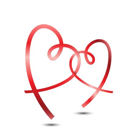 Stylish Ribbon Heartsのイラスト素材