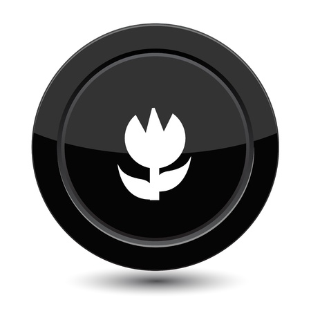 Button with flower のイラスト素材