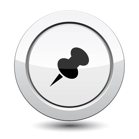 Button with Push Pin Iconのイラスト素材