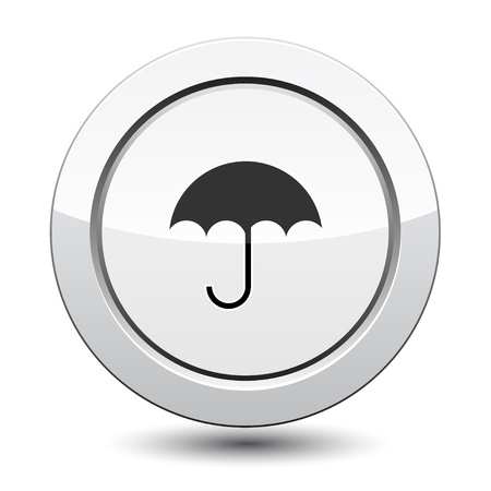 Button with Umbrella Iconのイラスト素材