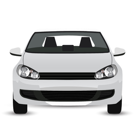 White Car - front viewのイラスト素材