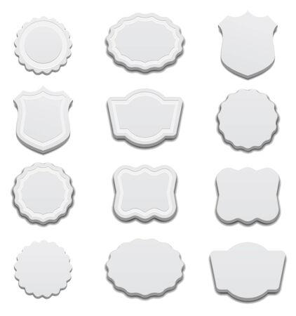 3d Retro White Labelsのイラスト素材
