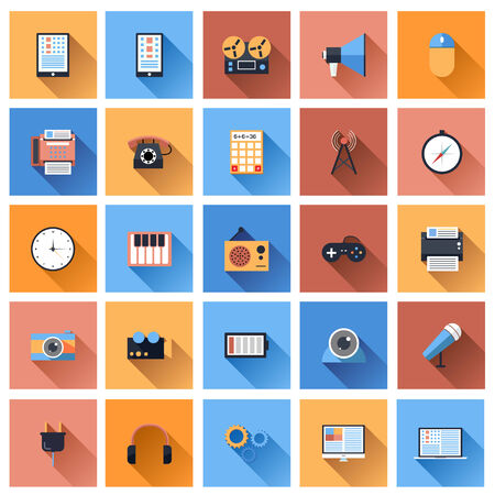 Flat Style Device Iconsのイラスト素材