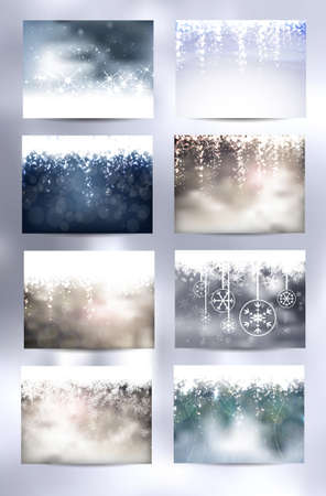 Set of eight Christmas Backgroundsのイラスト素材