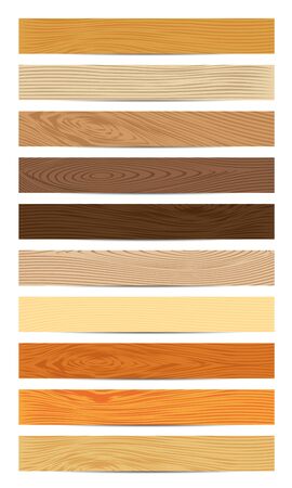 Set of Wood Textures Vectorのイラスト素材