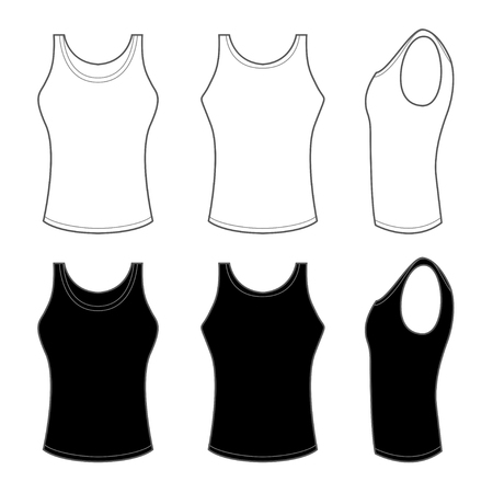 Man\'s Top Tank in Black and Whiteのイラスト素材