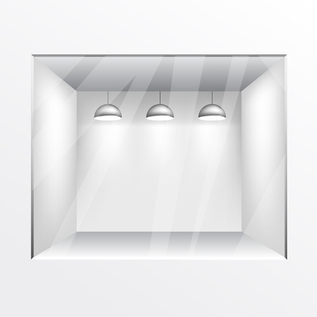 Glass Store Window with Lightsのイラスト素材