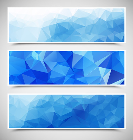 Set of Blue Triangular Bannersのイラスト素材