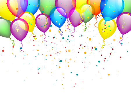 Ballons with Confettiのイラスト素材