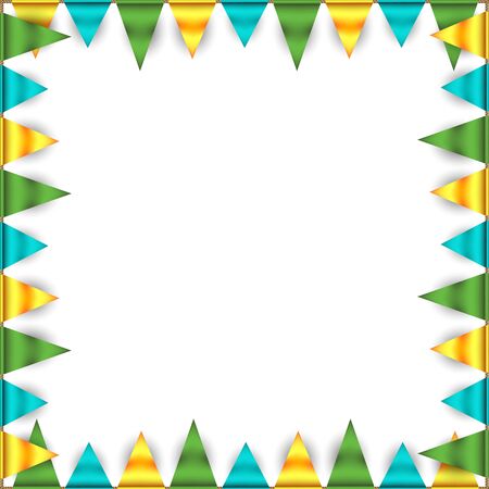 Birthday Frame with Buntingsのイラスト素材