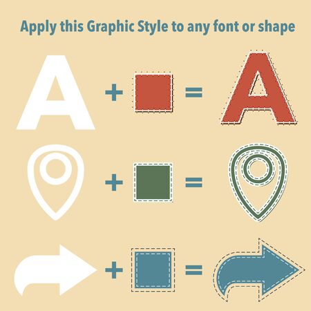 Stiched Graphic Styles for shapes and text.のイラスト素材