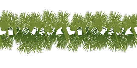 Flat Style Christmas Elements Bannerのイラスト素材