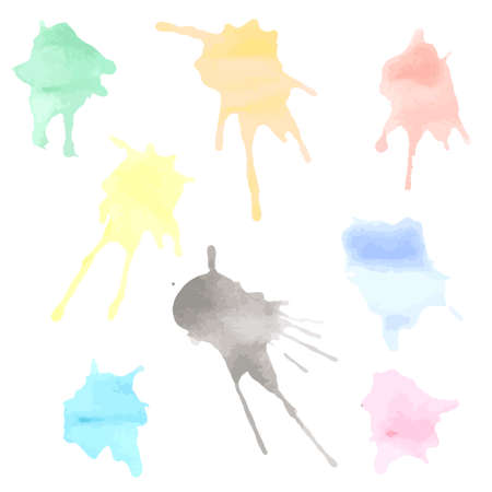 Watercolor Splashesのイラスト素材