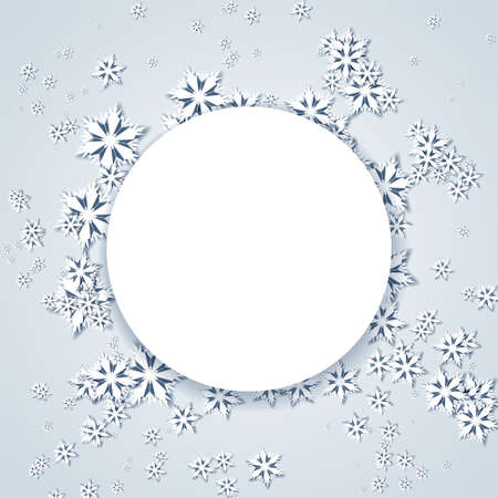 Christmas Frame with Snowflakesのイラスト素材