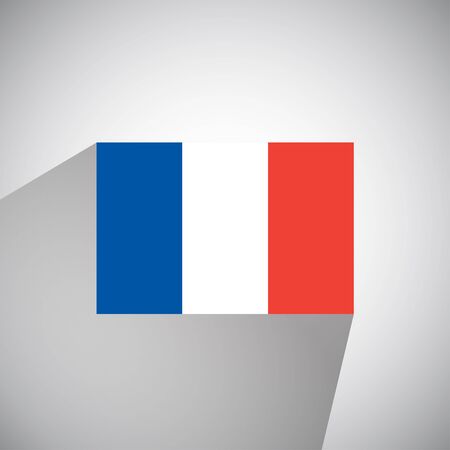 Flat Style Flag of Franceのイラスト素材