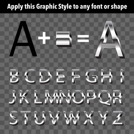 Metal Graphic Style for Text and Shapes. Apply using Graphic Styles Panel.のイラスト素材