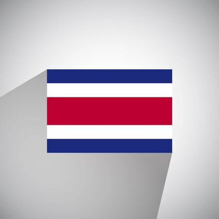 Flat Style Flag of Costa Ricaのイラスト素材