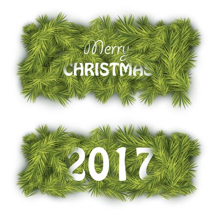 Fir Tree Bannersのイラスト素材