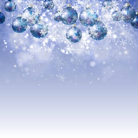 Snowflakes and Christmas Ballsのイラスト素材